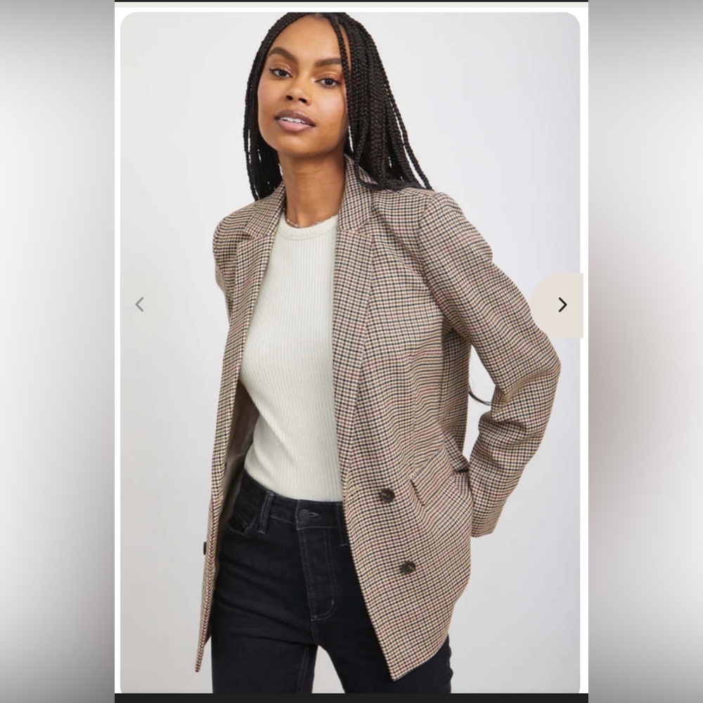 Rails Brown and Black Houndstooth Blazer